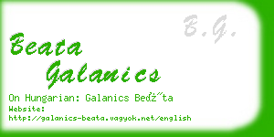 beata galanics business card